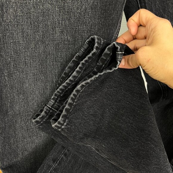 Denim Forum The‎ Patti Mid Rise Straight 31L Black Button Fly Sz 23 - Picture 6 of 14